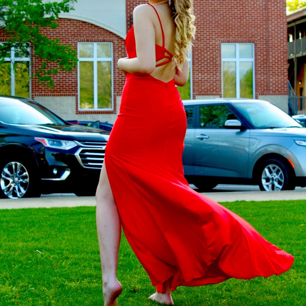Red Prom dress, size 4-8